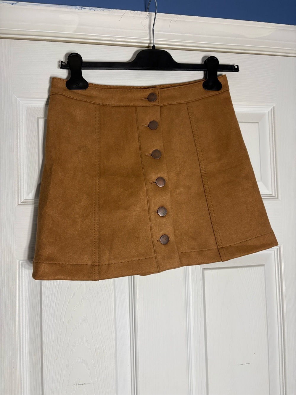 Forever 21 Suede-Style Button Front Mini Skirt - Camel Brown